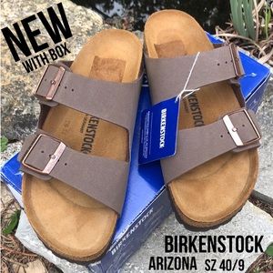 New In Box-Birkenstock Arizona-Stone-Sz 40 (9)-Medium-Narrow Fit